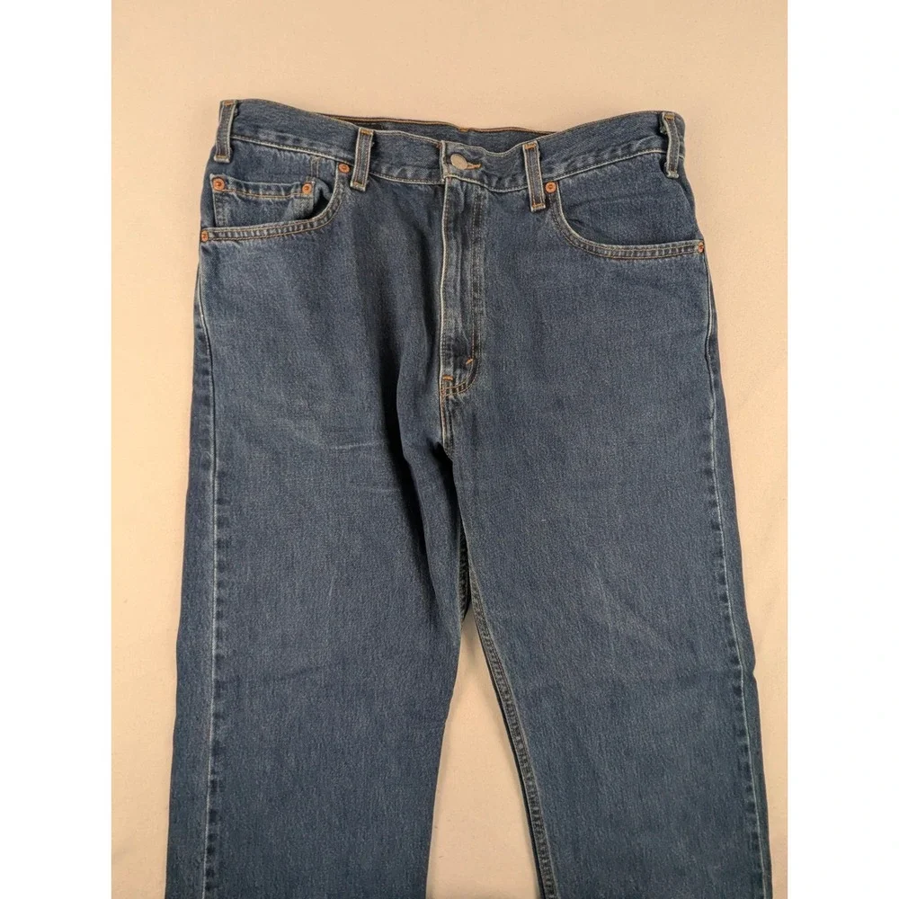 Levi's 505 Mens Reg Fit Y2K Straight Leg Jeans Blue Medium Wash W36 L30 USA Made